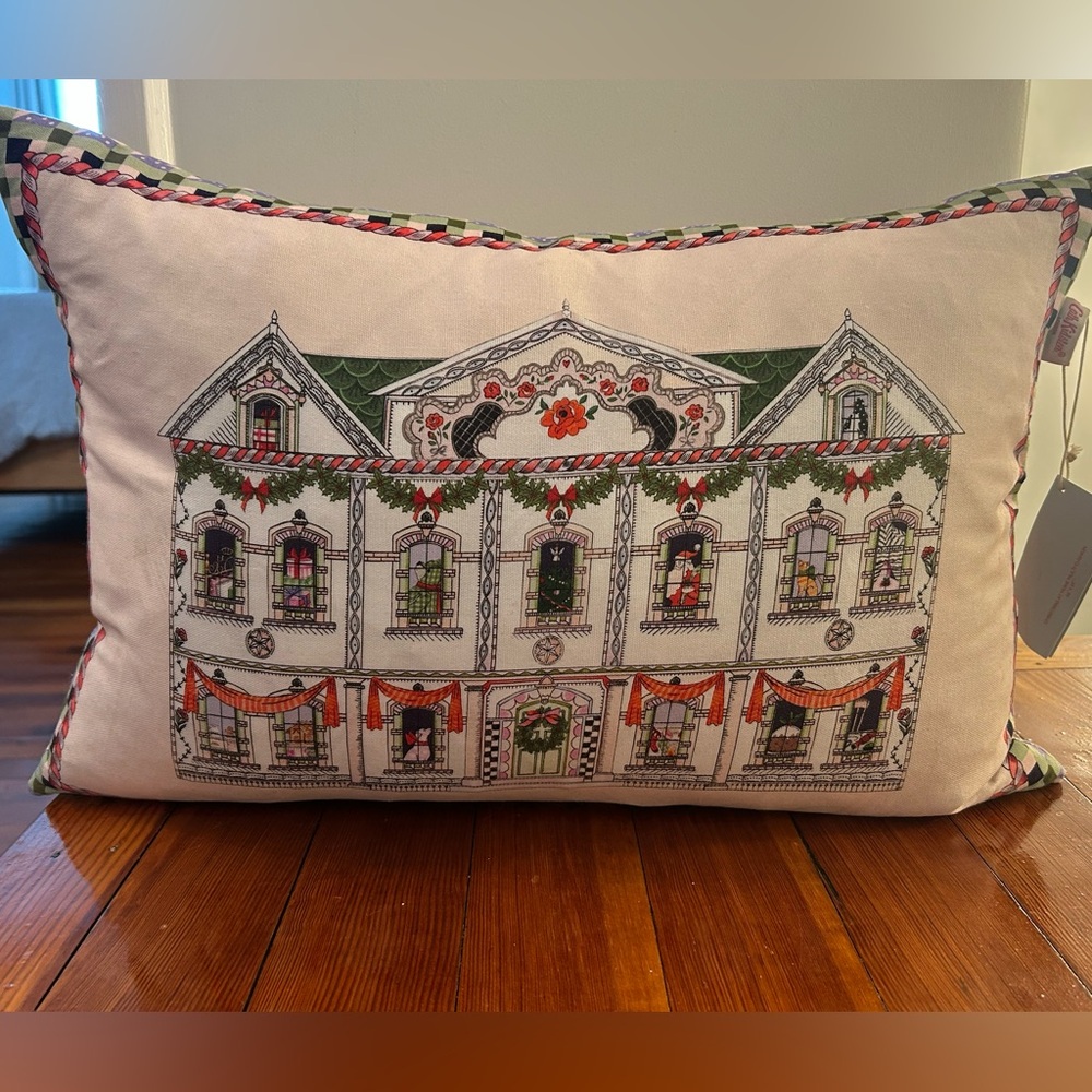 Cath Kidston Christmas At Home Multi Pillow Cushion 18” X 26” London NWT